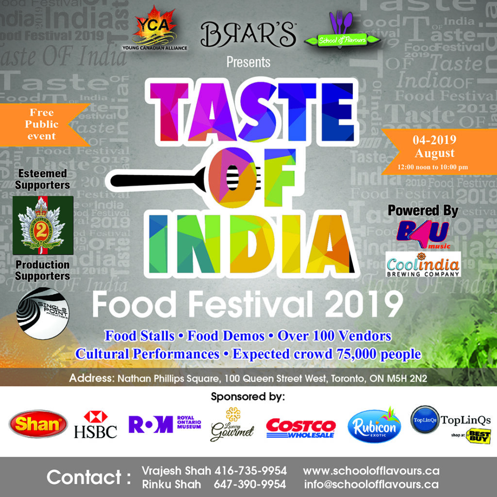 Taste of India Food Festival 2019 Nathan Phillips Square, Toronto